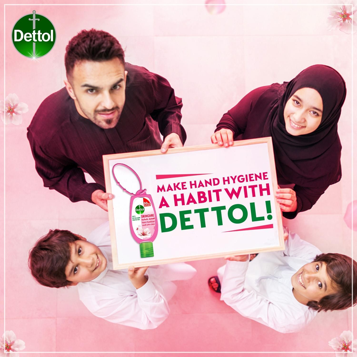 Dettol Skincare Hand Sanitizer with Jacket, 50ml - Makkah Pharmacy