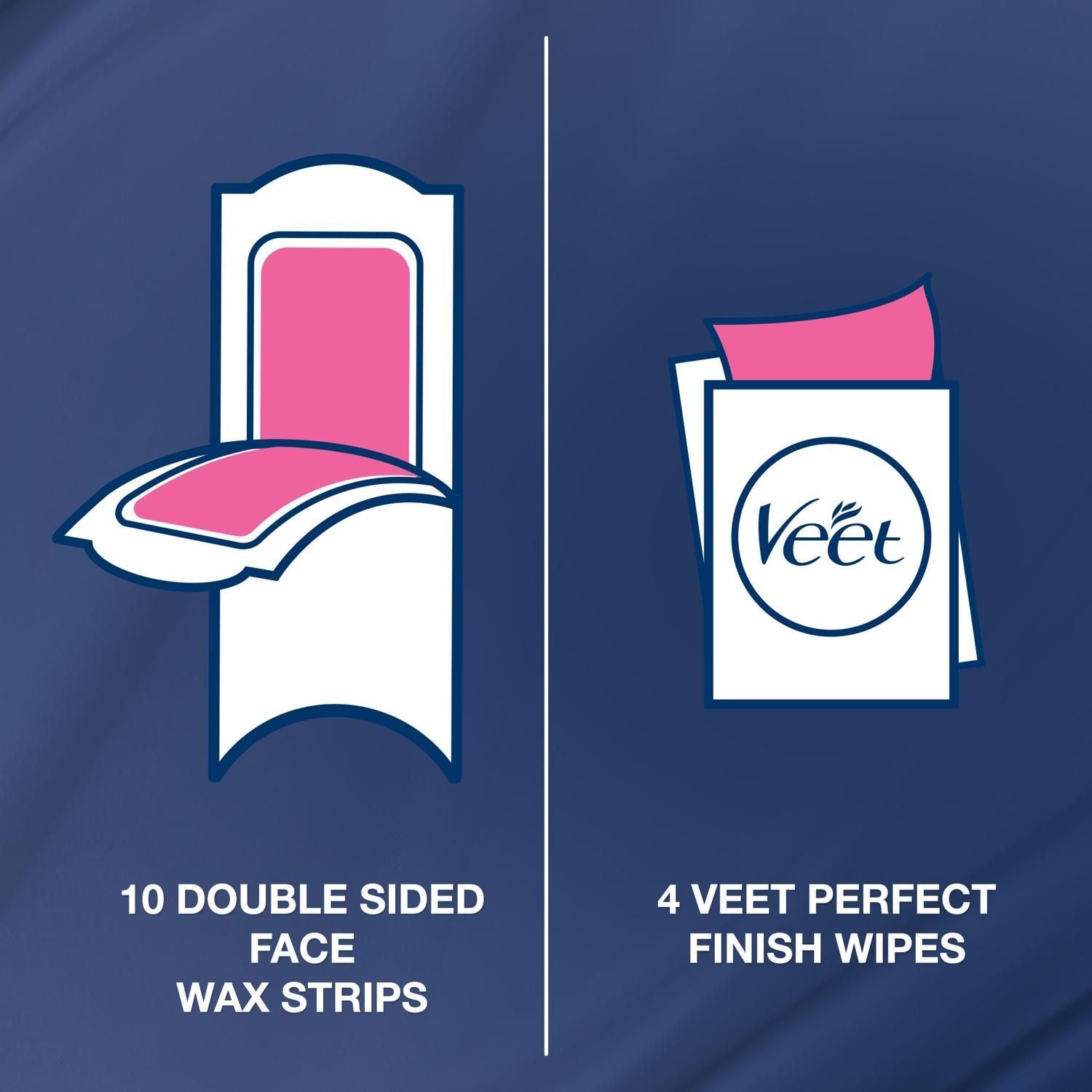 Veet Professional Hair Removal Wax Strips for Dry Skin Legs & Body, 20 Strips - Makkah Pharmacy