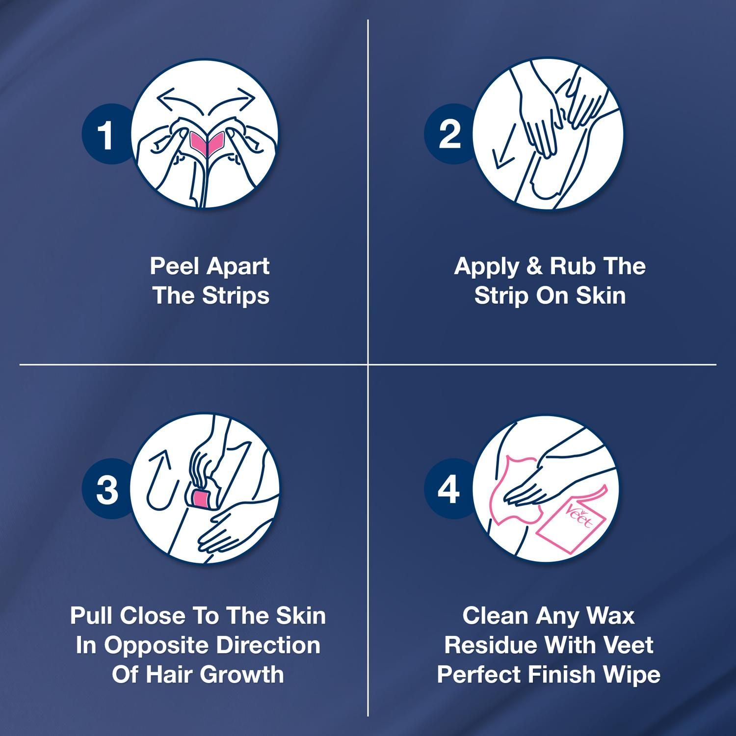Veet Professional Hair Removal Wax Strips for Dry Skin Legs & Body, 20 Strips - Makkah Pharmacy