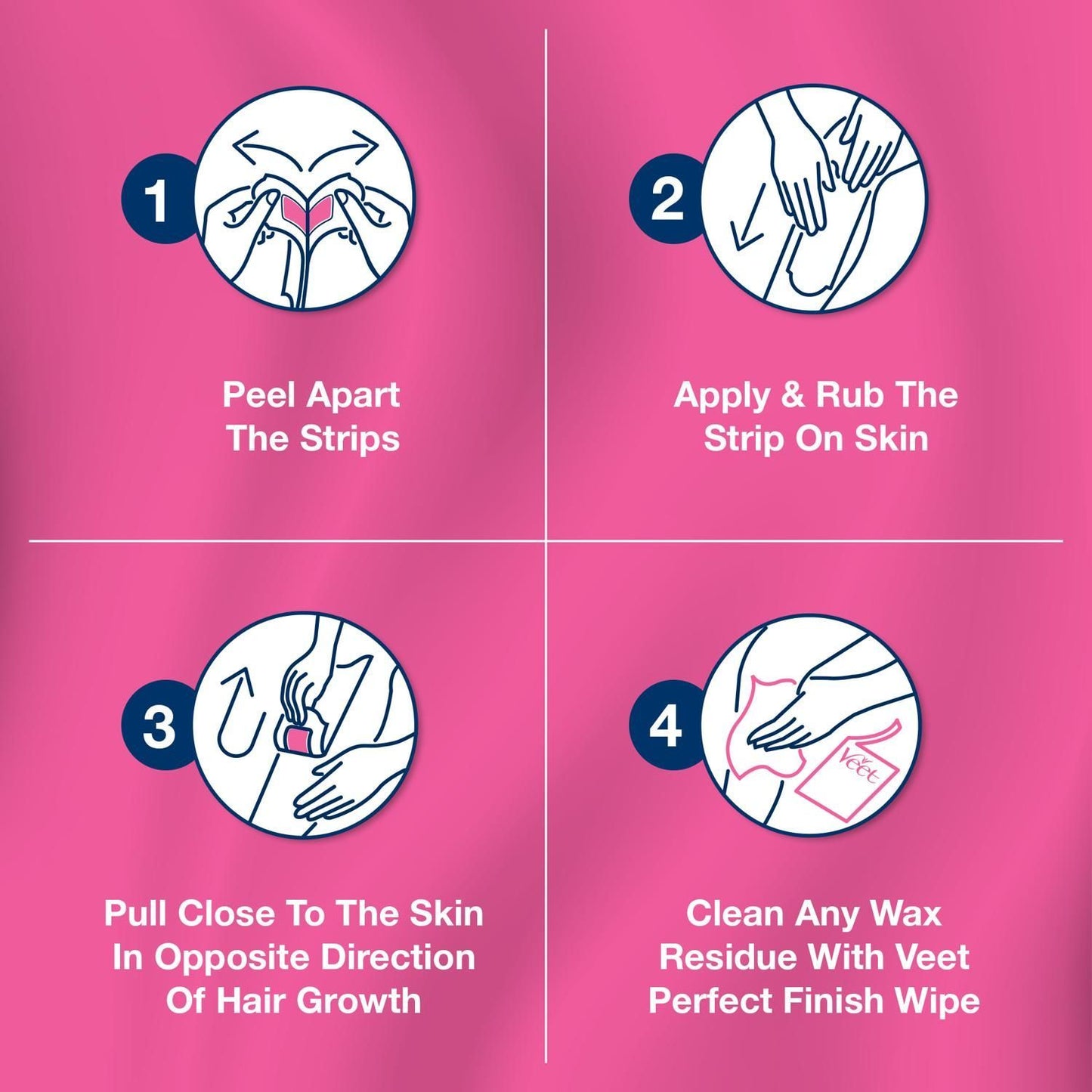 Veet Hair Removal Wax Strips for Sensitive Skin Legs & Body, 20 Strips - Makkah Pharmacy