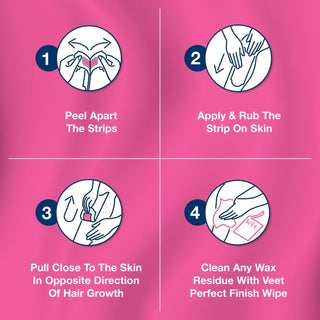 Veet Hair Removal Wax Strips for Sensitive Skin Legs & Body, 20 Strips - Makkah Pharmacy