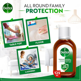 Dettol Antiseptic Antibacterial Disinfectant Liquid, 125ml - Makkah Pharmacy