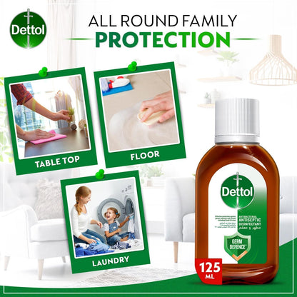 Dettol Antiseptic Antibacterial Disinfectant Liquid, 125ml - Makkah Pharmacy