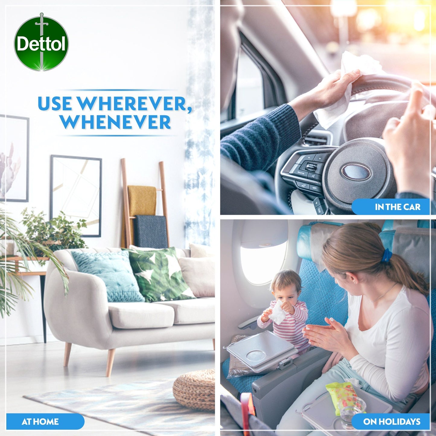 Dettol Cool Antibacterial Skin Wipes, 10 Wipes - Makkah Pharmacy