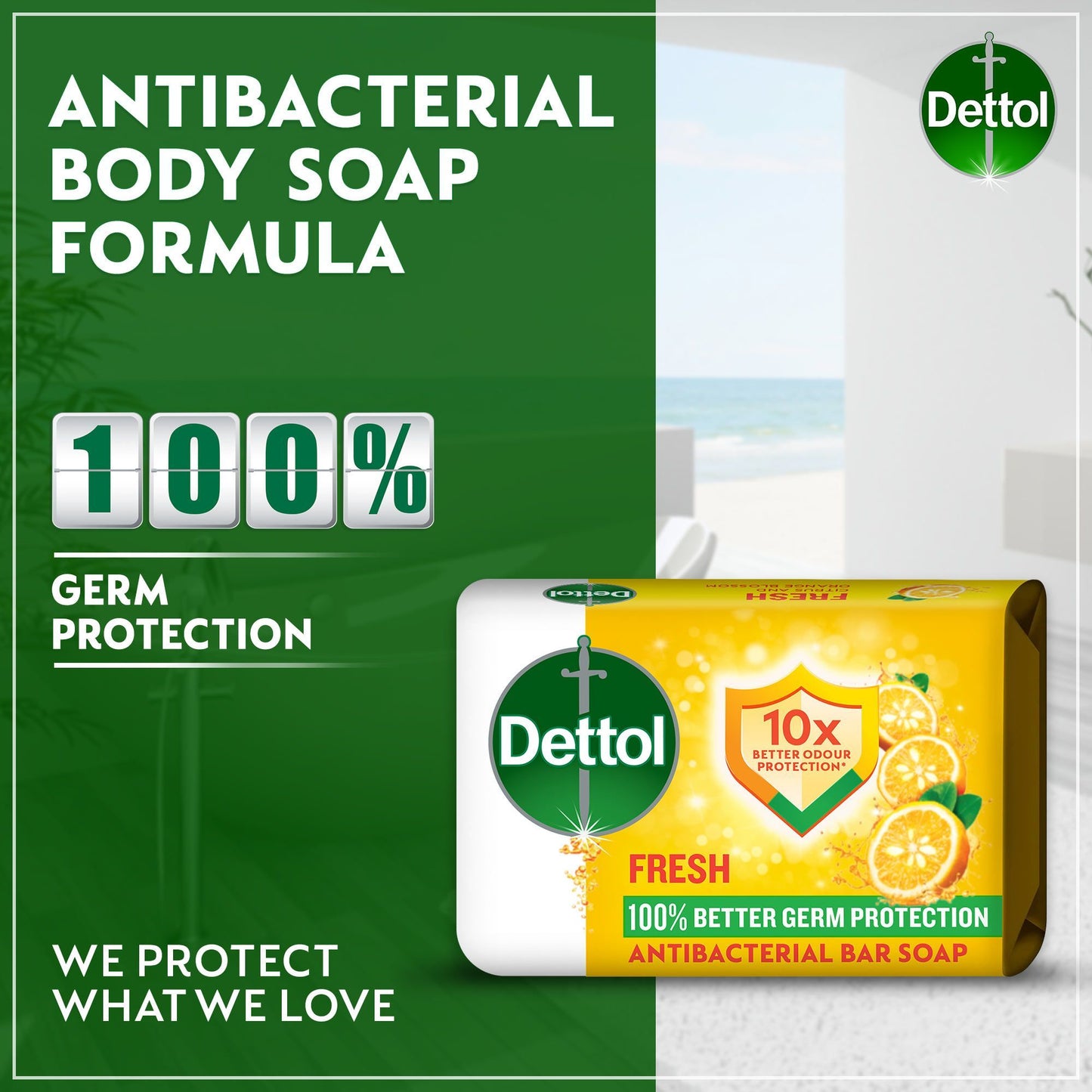 Dettol Fresh Citrus & Orange Blossom Scent Bar Soap, 165g - Makkah Pharmacy