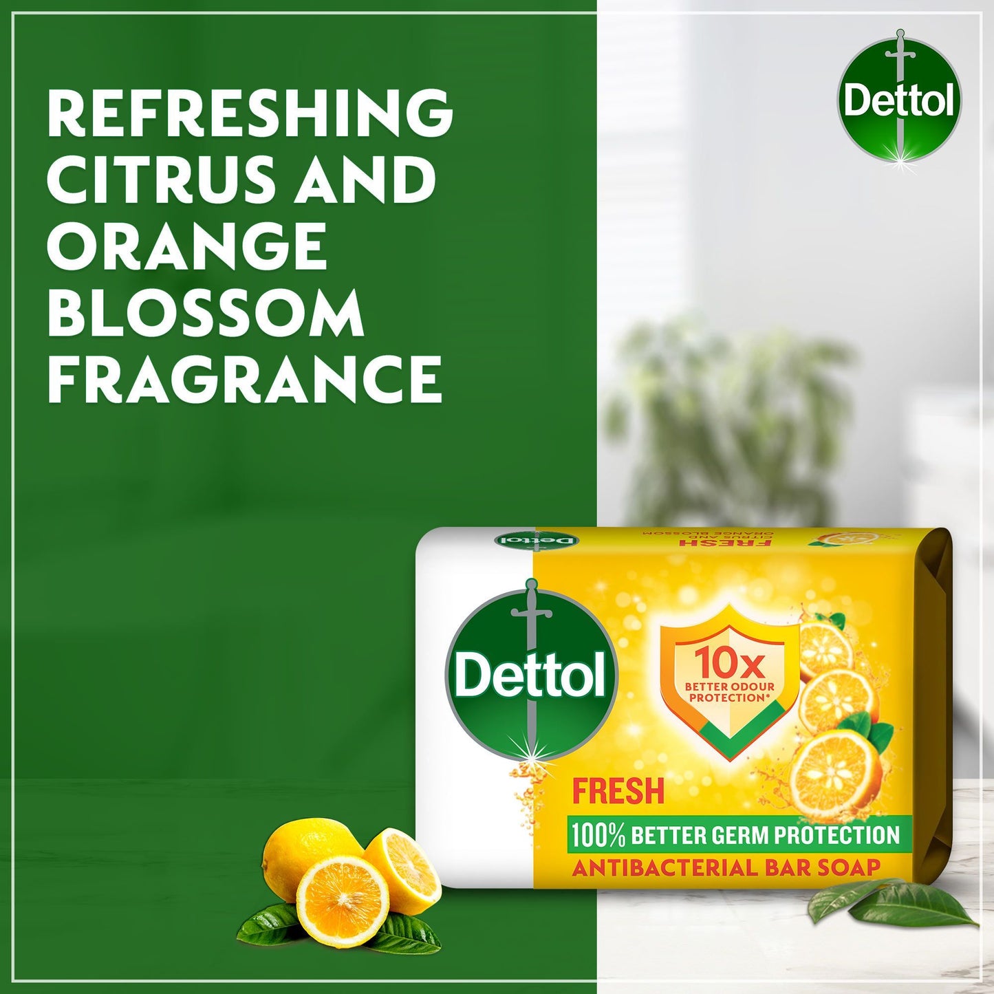 Dettol Fresh Citrus & Orange Blossom Scent Bar Soap, 165g - Makkah Pharmacy