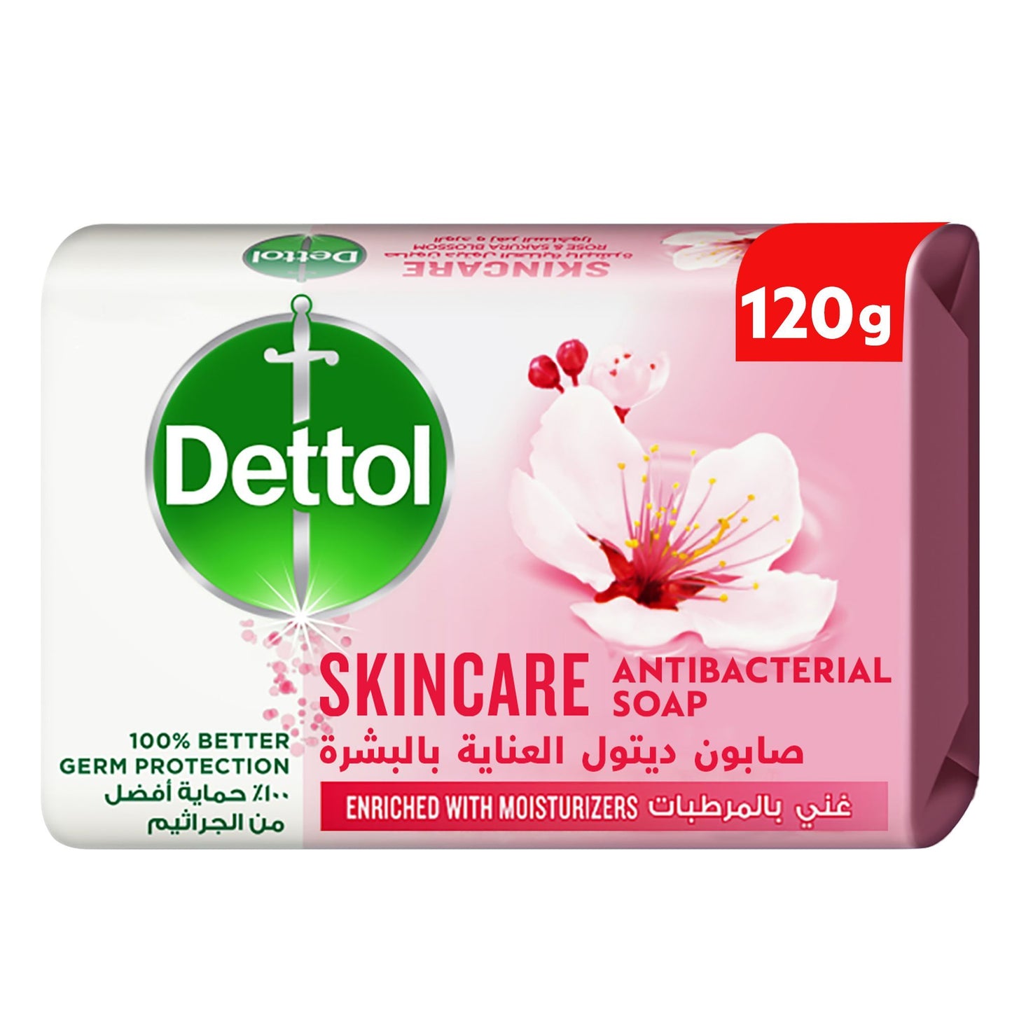 Dettol Skincare Rose and Sakura Blossom Scent Bar Soap, 120g - Makkah Pharmacy