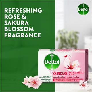 Dettol Skincare Rose and Sakura Blossom Scent Bar Soap, 120g - Makkah Pharmacy