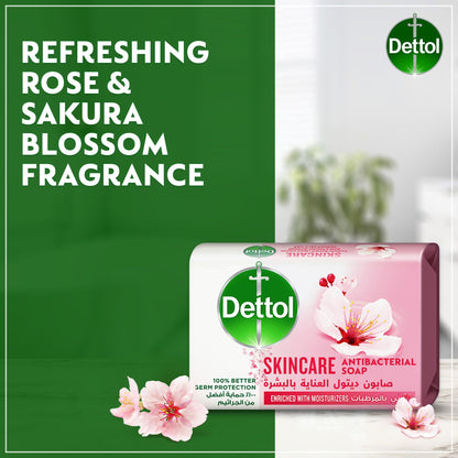 Dettol Skincare Rose and Sakura Blossom Scent Bar Soap, 120g - Makkah Pharmacy