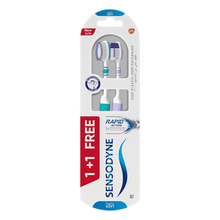 Sensodyne Rapid Action Soft Toothbrushes, 2 Pieces - Makkah Pharmacy
