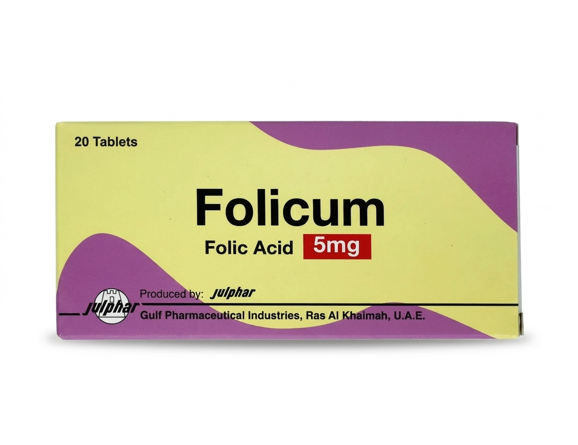 Folicum 5mg Folic Acid Supplement, 20 Tablets