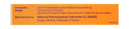 Diclopid 50mg Diclofenac Potassium Analgesic & Anti-Inflammatory Medication, 20 Tablets