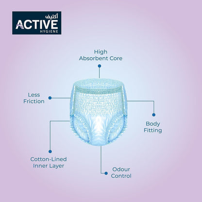 Active Hygiene Adult Incontinence Body Fit Shorts - Medium (86 - 112 cm), 10 Pieces - Makkah Pharmacy
