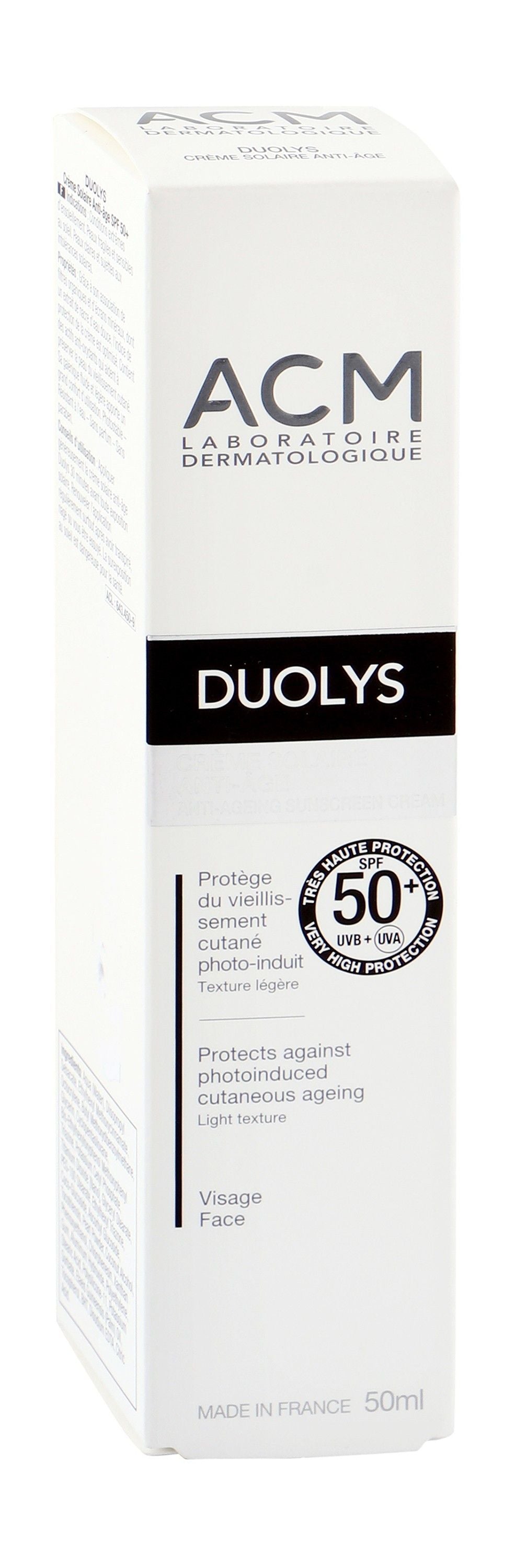 ACM Duolys Anti-Ageing Facial Sunscreen for Sensitive & Sun Intolerant Skin SPF50+, 50ml - Makkah Pharmacy