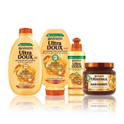 Garnier Ultra Doux Reconstructing Shampoo with Honey Treasures for Fragile & Damaged Hair, 400ml - Makkah Pharmacy