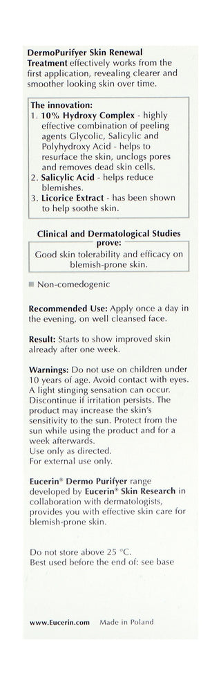 Eucerin DermoPurifyer Oil Control Skin Renewal Treatment for Blemish-Prone Skin, 40ml - Makkah Pharmacy