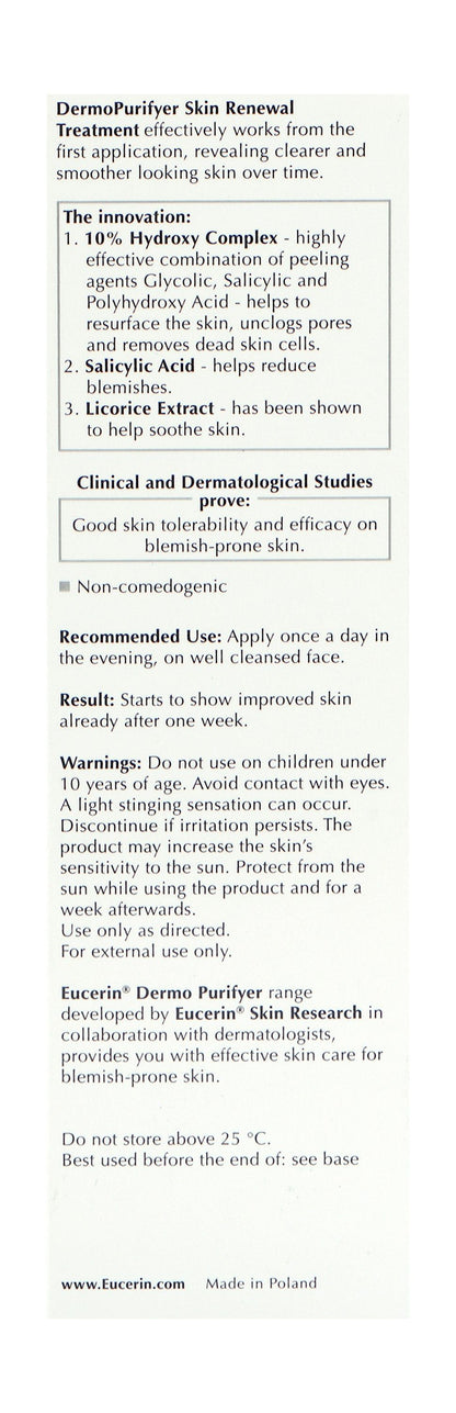 Eucerin DermoPurifyer Oil Control Skin Renewal Treatment for Blemish-Prone Skin, 40ml - Makkah Pharmacy