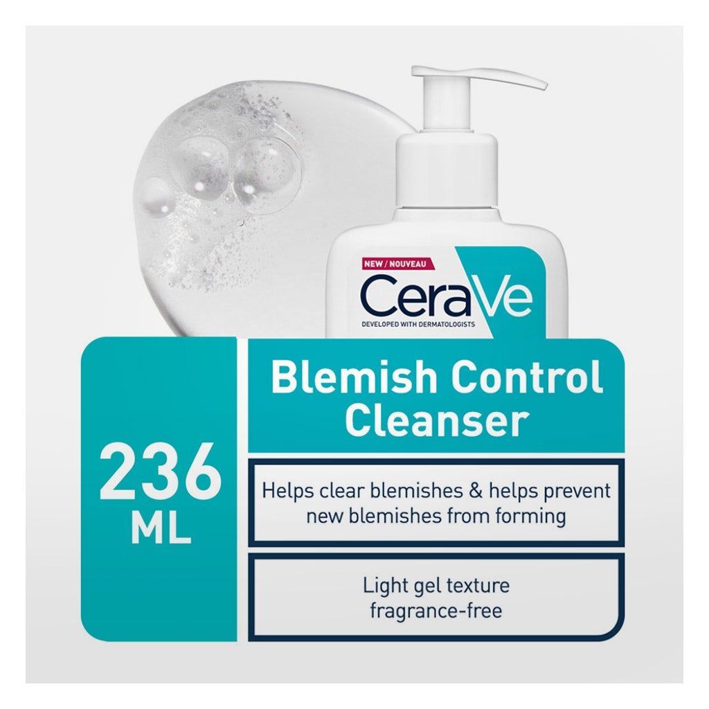 CeraVe Blemish Control Face Cleansing Gel with Ceramides, Salicylic Acid & Niacinamide for Blemish, 236ml - Makkah Pharmacy