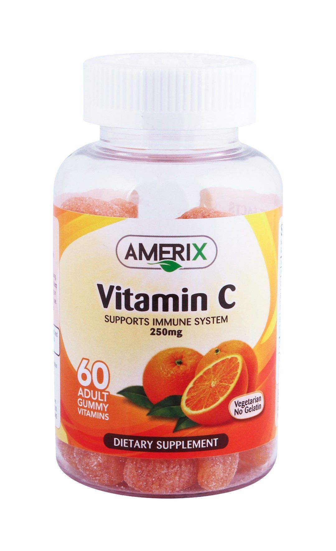 Amerix 250mg Orange Flavor Vitamin C Immunity Boosting Gummy Supplements, 60 Pieces - Makkah Pharmacy