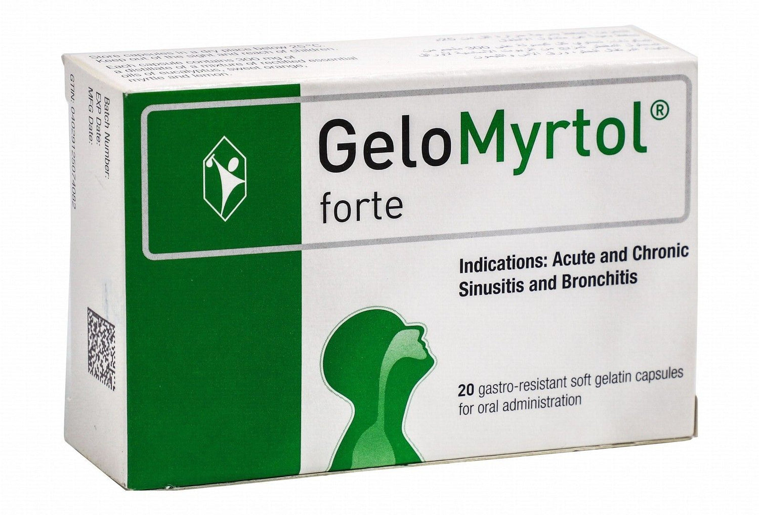 GeloMyrtol Forte Medication for Sinusitis & Bronchitis, 20 Capsules