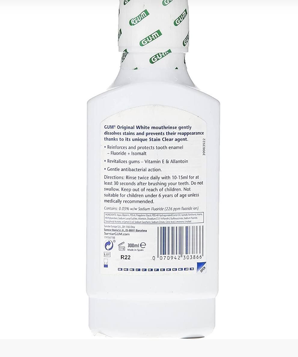 G.U.M Original White Mouthrinse, 300ml - Makkah Pharmacy