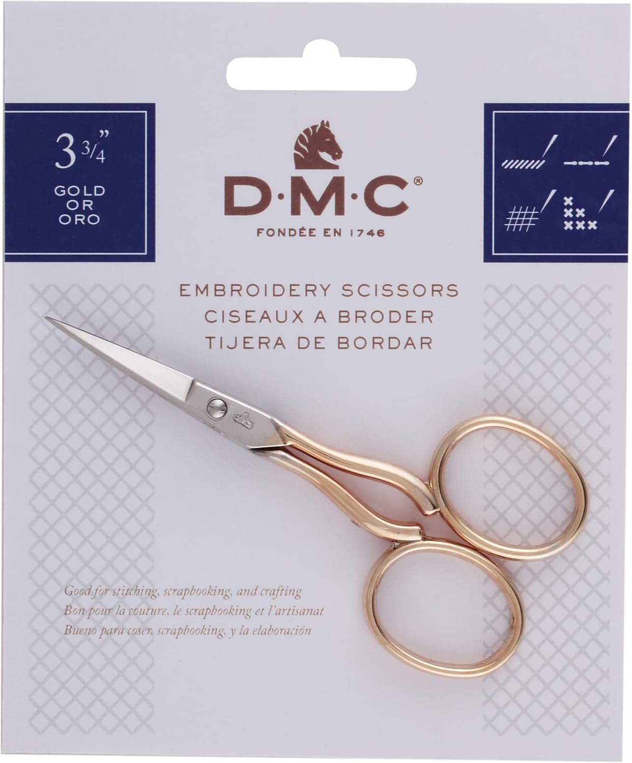 3W03-304 Straight 4'' Half Gold Half Embroidery