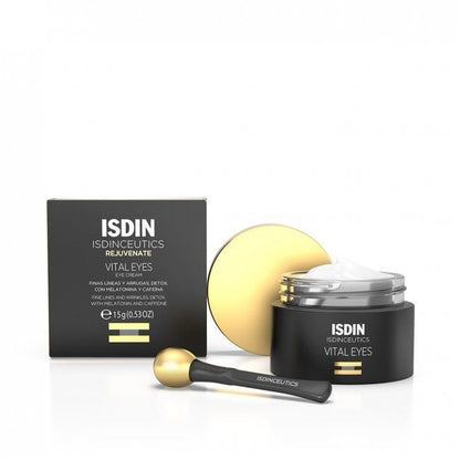 Isdin Vital Eyes Rejuvenating, Detoxifying & Anti-Wrinkle Cream with Melatonin & Caffeine, 15g - Makkah Pharmacy