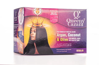 Queeny Cazara Argan, Coconut & Olive for Smooth Shiny and Healthy Hair Regular Kit