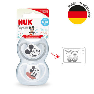 Nuk Disney Mickey Mouse Space Soothers, 6-18 Months, 2 Pieces