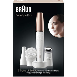 Braun Facespa Pro 911 Facial Epilator White/Bronze With 3 Extras