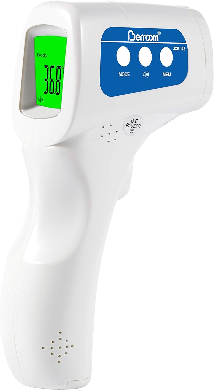 Berrcom Non Contact Infrared Forehead Thermometer JXB-178 Medical Grade Baby Fever Check Thermometer 3 in 1 Multifunctional for Kids Infant Adult