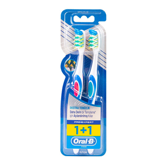 Oral-B Pro Expert Blue Medium Toothbrushes with Angled Bristles, 2 Pieces