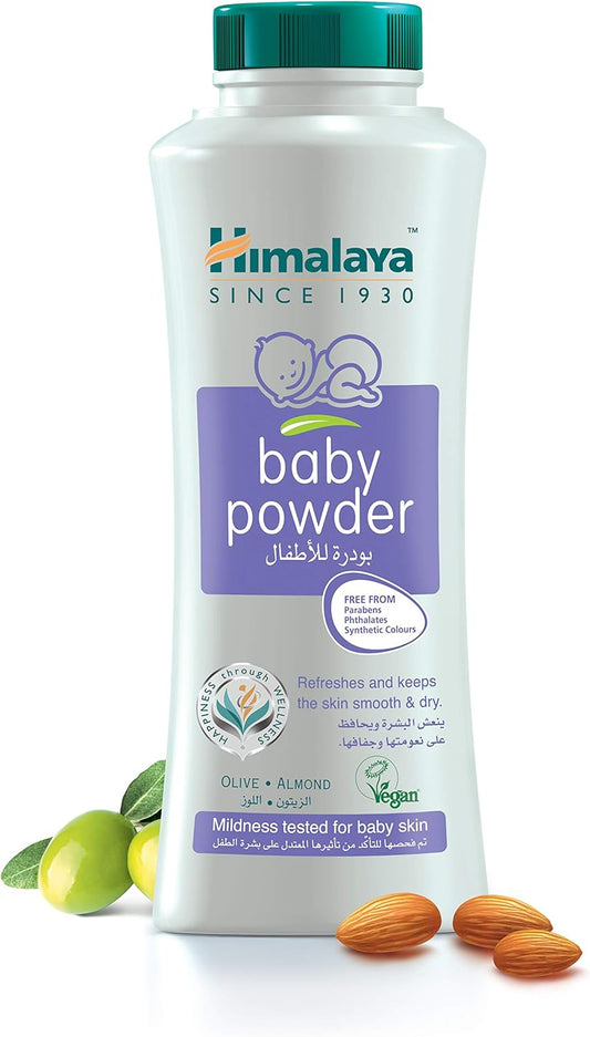 Himalaya Baby Powder | No Parabens, Phthalates & Synthetic Colors A Soft And Gentle Powder That Refreshes & Keeps The Skin, Smooth & Dry Enriched With The Goodness Of Almond And Olive - 200 G