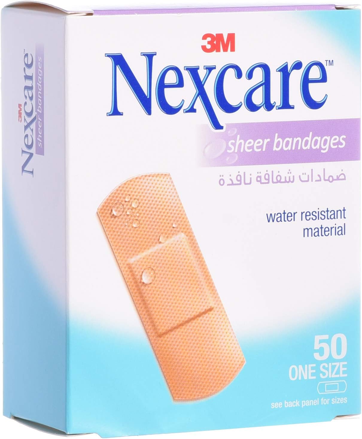 3M Nexcare 656-50 Sheer Water Resistant Bandages, 50/Box