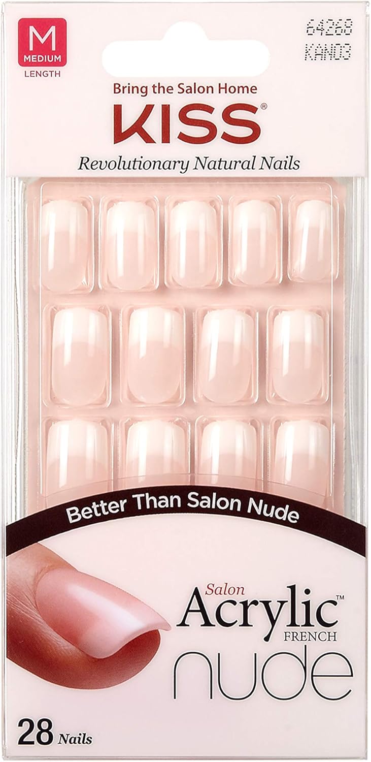 Kiss Salon Acrylic French Nails Kan03, Nude, 28 Gm