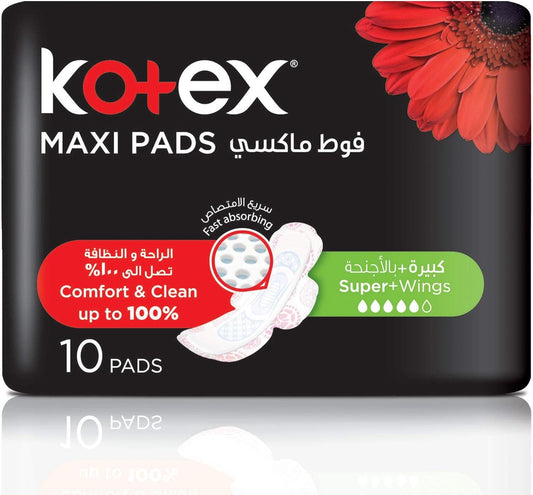 Kotex Maxi Pads Super With Wings 10 Sanitary Pads