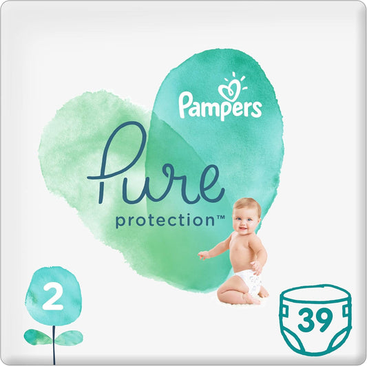 Pampers Pure Protection Diapers, Size 2, 4-8Kg, 39 Count