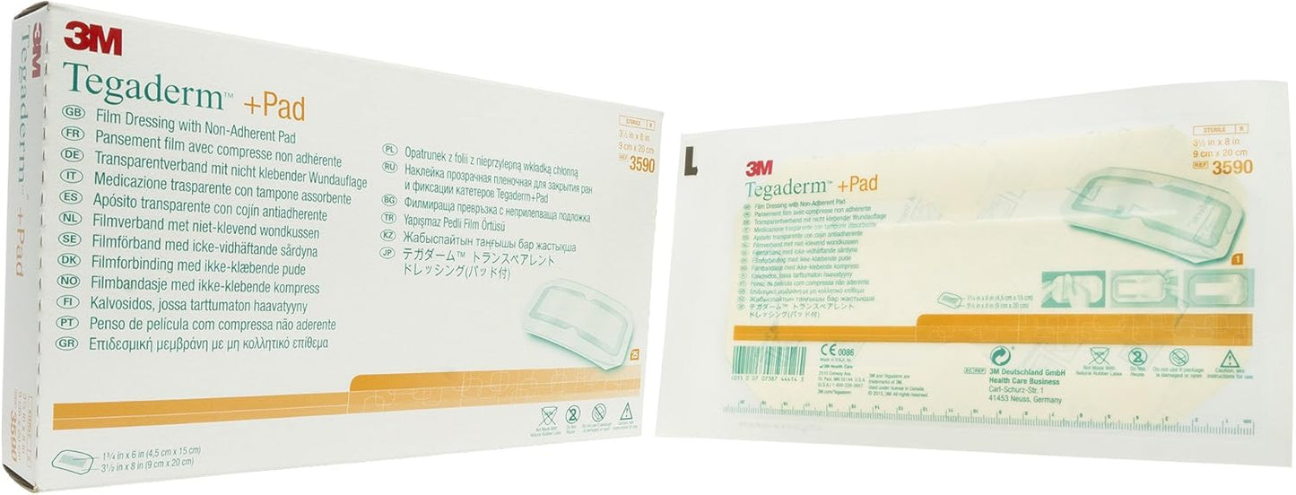 3MÃ¢â€žÂ¢ TegadermÃ¢â€žÂ¢ +Pad Transparent Dressing With Absorbent Pad, 3590 3.5'X8'[9cmx2]