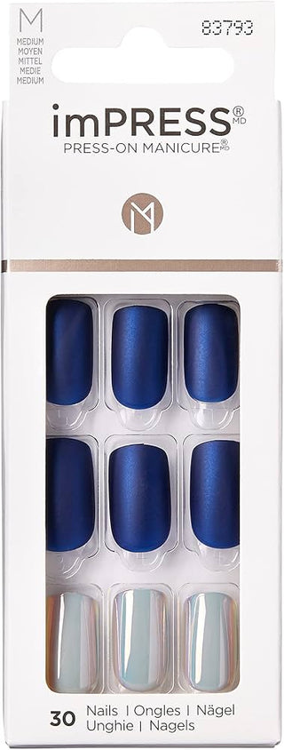 ImPRESS Press-On Manicure Blue & Silver Gel Nail Kit Daydream 83793, 1 Pack