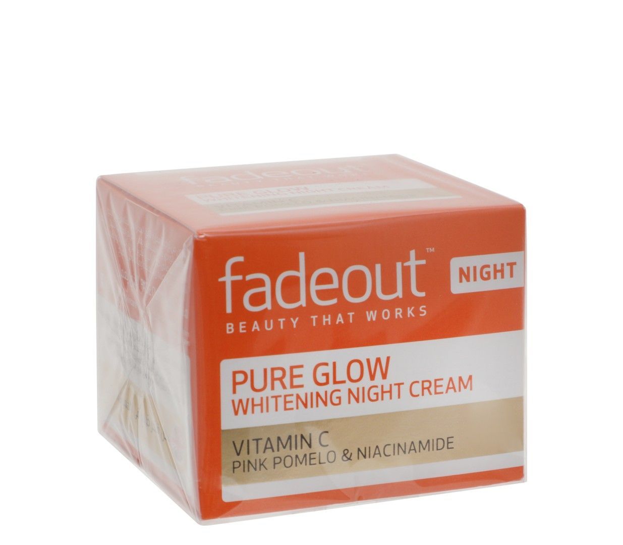 Fade Out Pure Glow Whitening Facial Night Cream with Vitamin C, Niacinamide & Pink Pomelo Extract, 50ml - Makkah Pharmacy