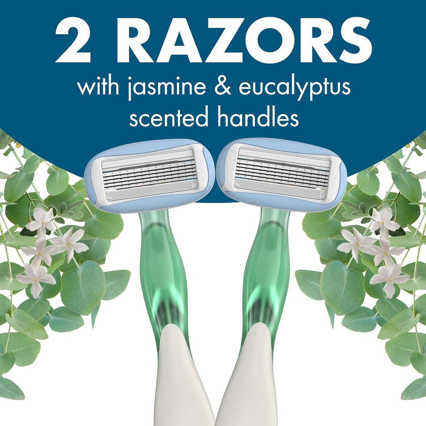 Bic Soleil Escape 5-Blade Jasmine & Eucalyptus Scented Women's Razor, 2 Pieces - Makkah Pharmacy