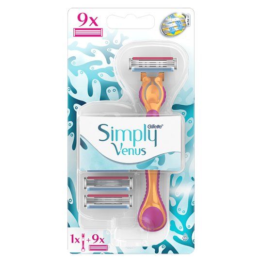 Simply Venus3 Regular 1 Razor + 9 cartridge - Makkah Pharmacy