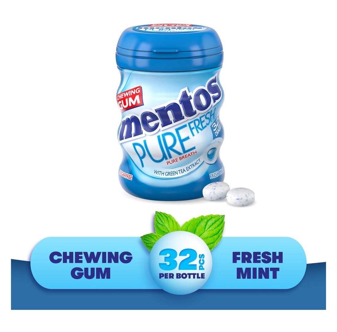 Mentos Pure Fresh Sugar Free Fresh Mint Chewing Gum, 56g - Makkah Pharmacy