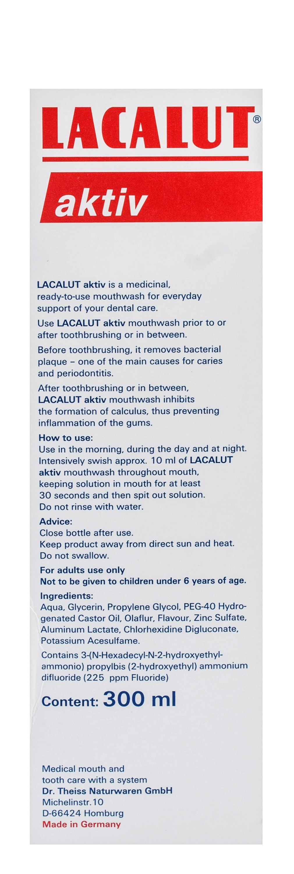 Lacalut Aktiv Mouthwash, 300ml - Makkah Pharmacy