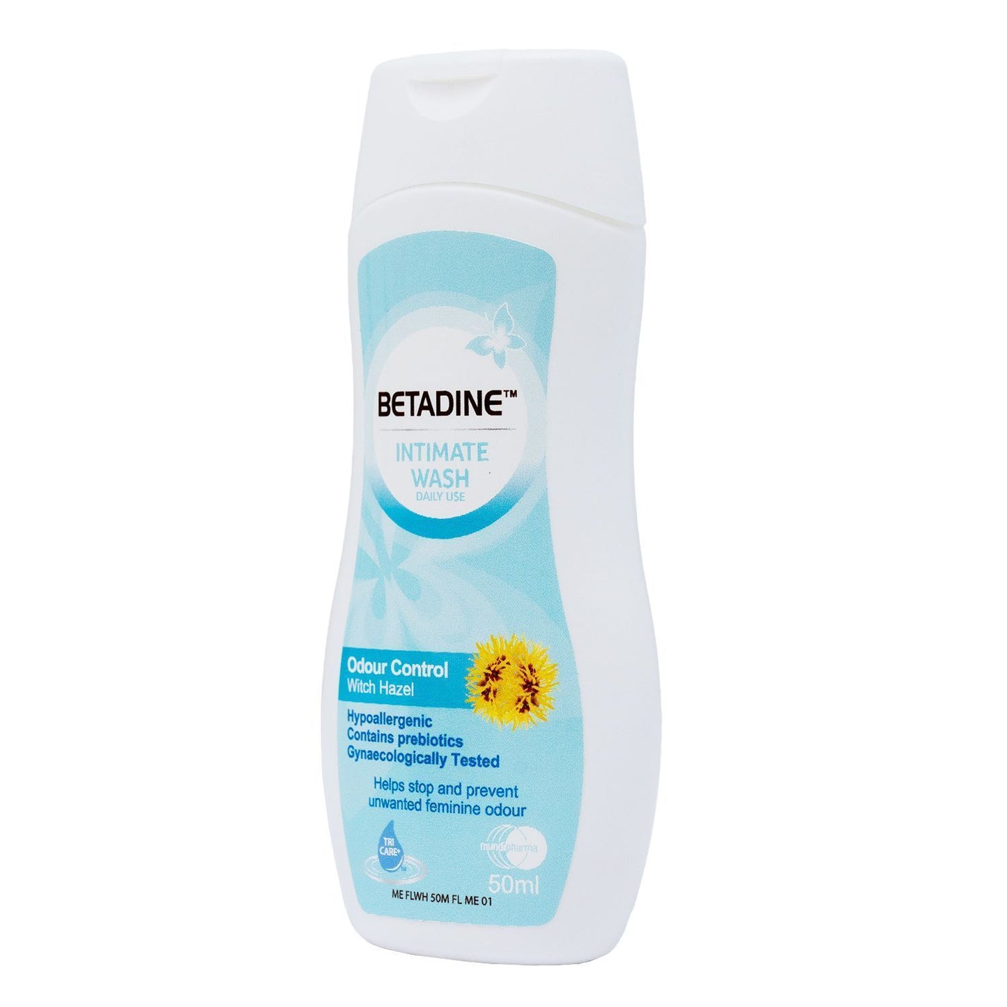 Betadine Odor Control Intimate Wash Liquid with Witch Hazel Extract for Women, 50ml - Makkah Pharmacy
