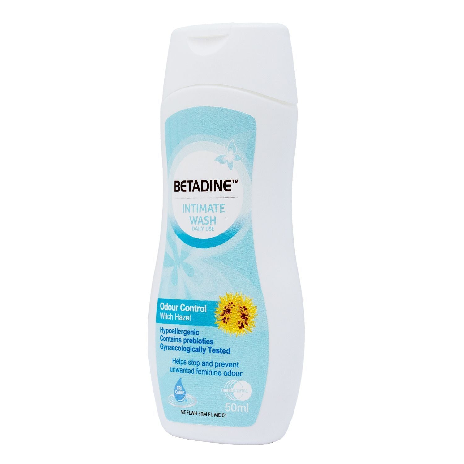 Betadine Odor Control Intimate Wash Liquid with Witch Hazel Extract for Women, 50ml - Makkah Pharmacy