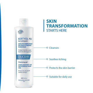 Ducray Kertyol PSO Face & Body Cleansing Gel for Psoriasis-Prone Skin, 400ml - Makkah Pharmacy