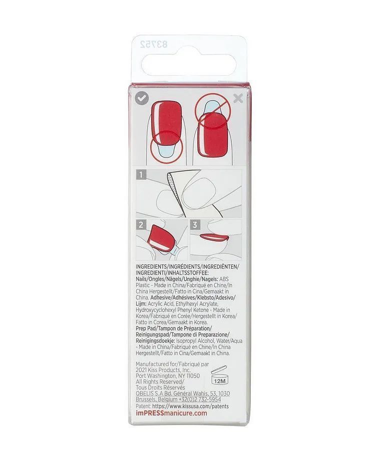 ImPRESS Color One Step Press-On Manicure Kit Reddy Or Not 013, 1 Pack - Makkah Pharmacy