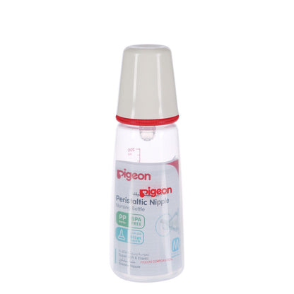 Pigeon Plastic White & Yellow 200ml Medium Flow Plastic Feeding Bottle, 1 Piece