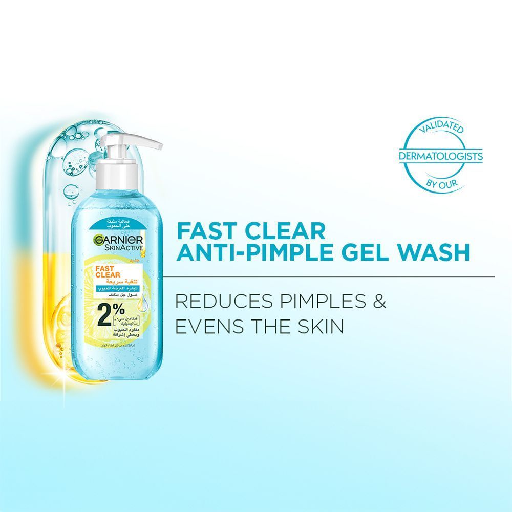 Garnier Fast Clear Vitamin C and Salicylic Acid Cleanser, 200ml - Makkah Pharmacy